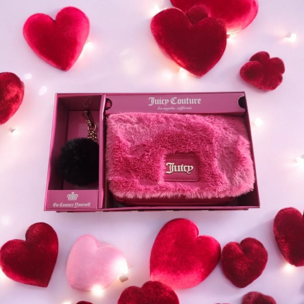 Juicy Couture Fuzzy Pink Crossbody Bag